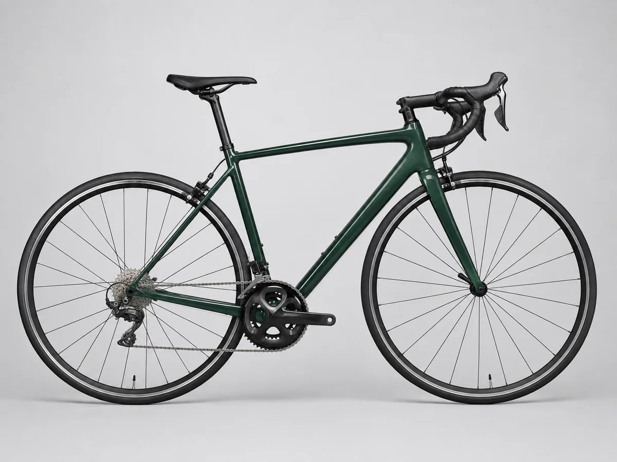 Ejemplo de una bicicleta fotografiada completamente de lado